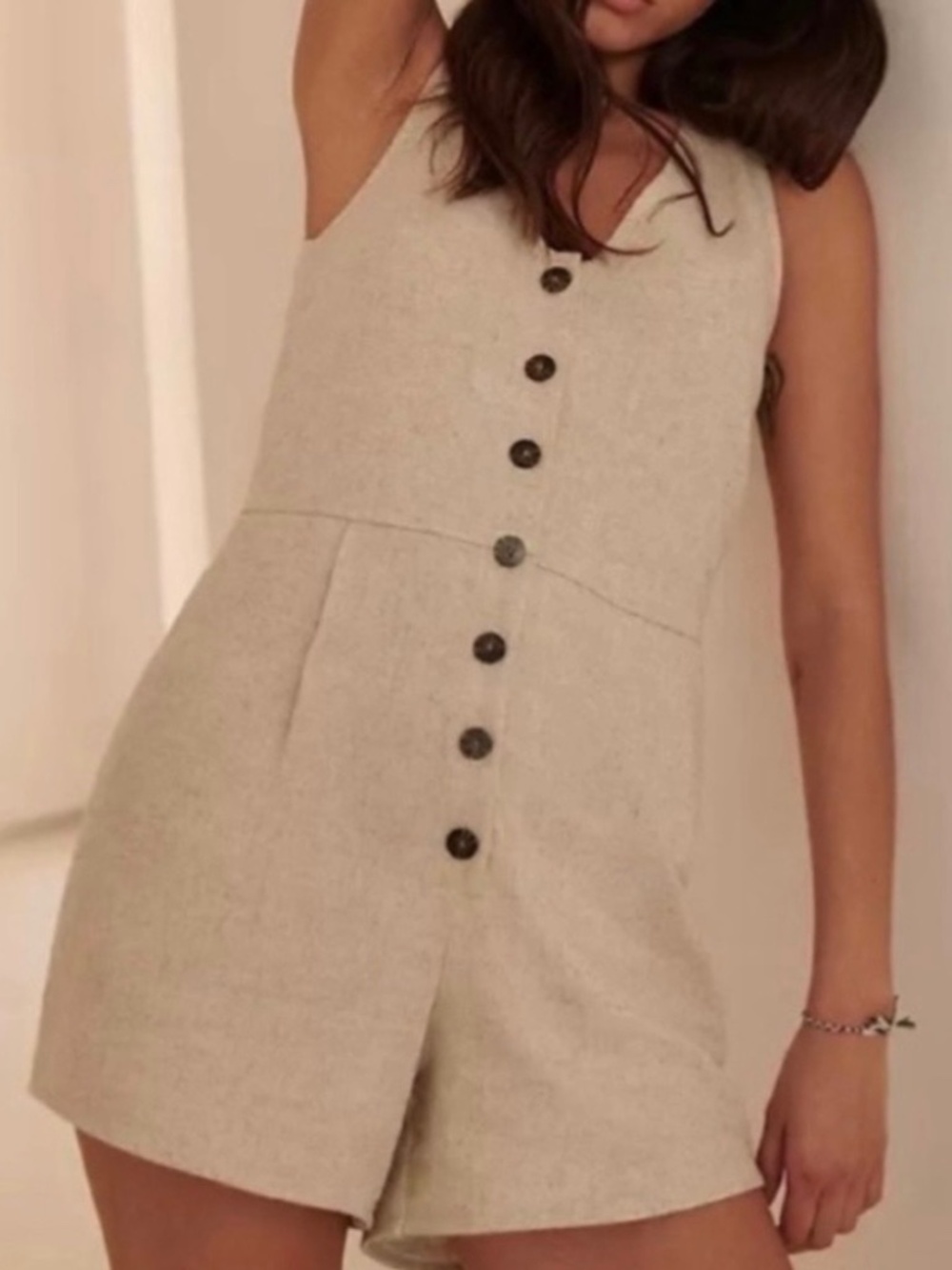 Madewell V-Neck Button Down Romper